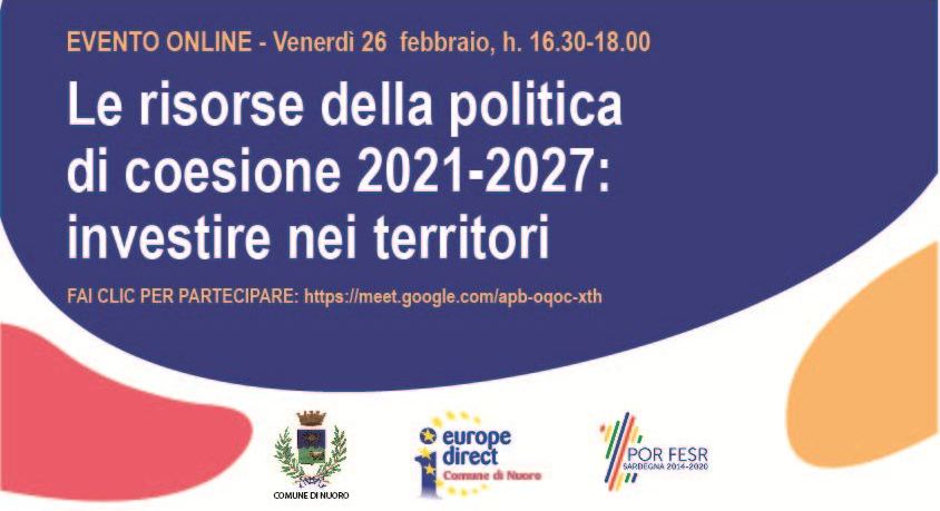 Le risorse della politica di coesione 2021-2027: investire nei territori