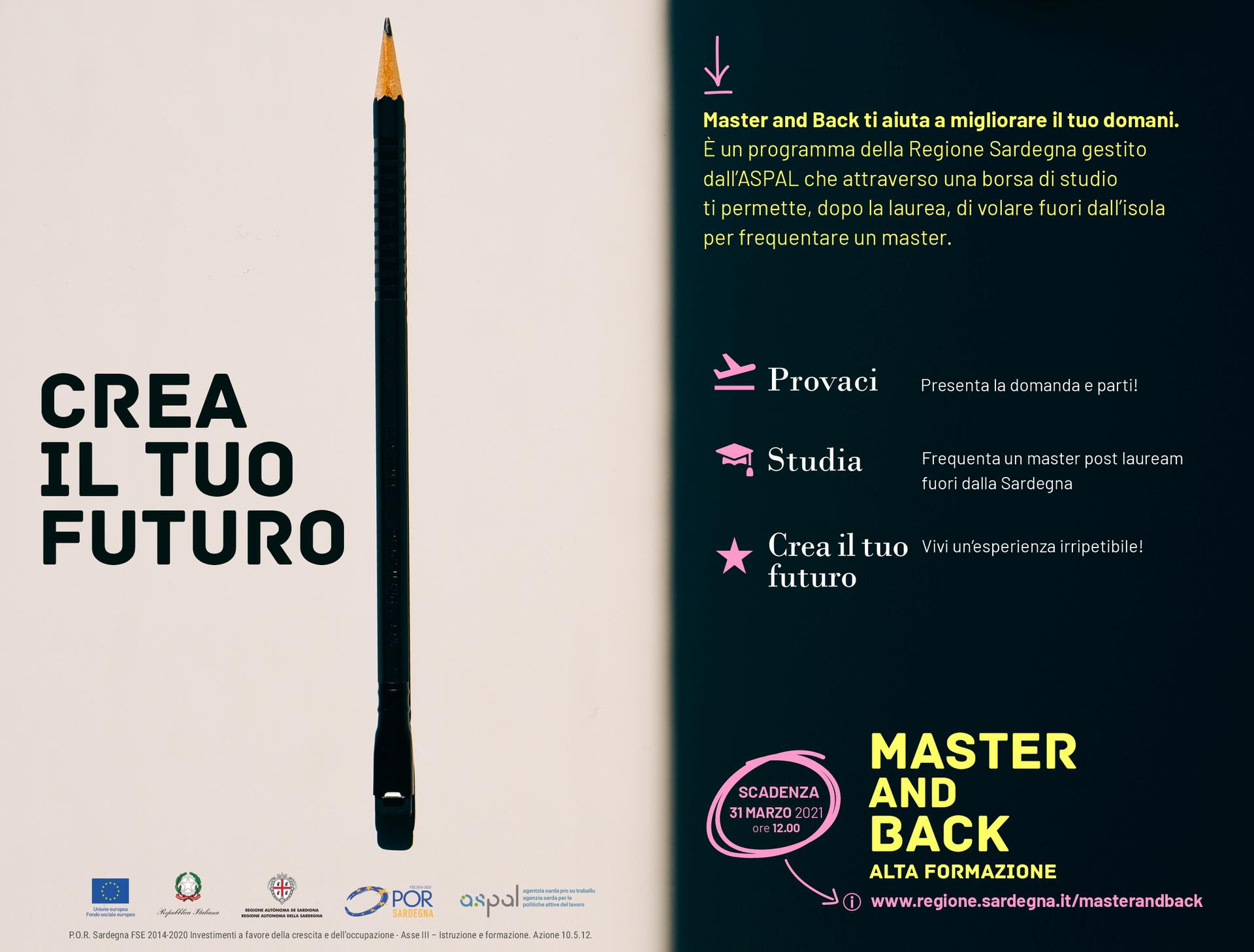 PROGRAMMA MASTER AND BACK – ALTA FORMAZIONE