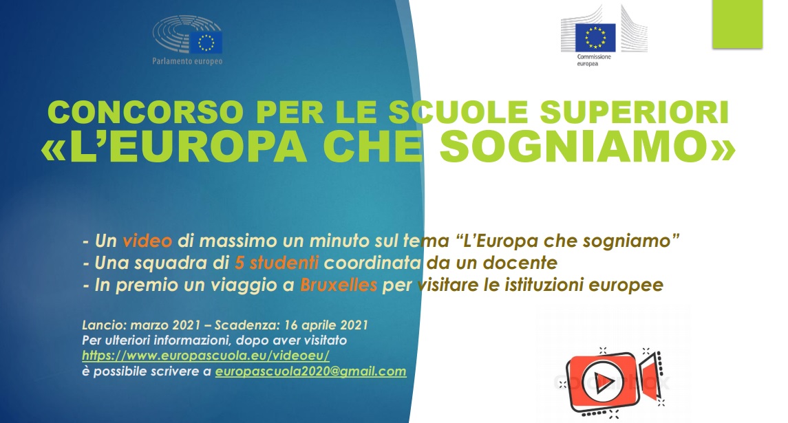 Al via il concorso per le scuole superiori italiane “L’Europa che sogniamo”
